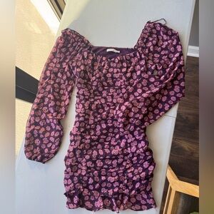 Floral Long Sleeve Mini Dress